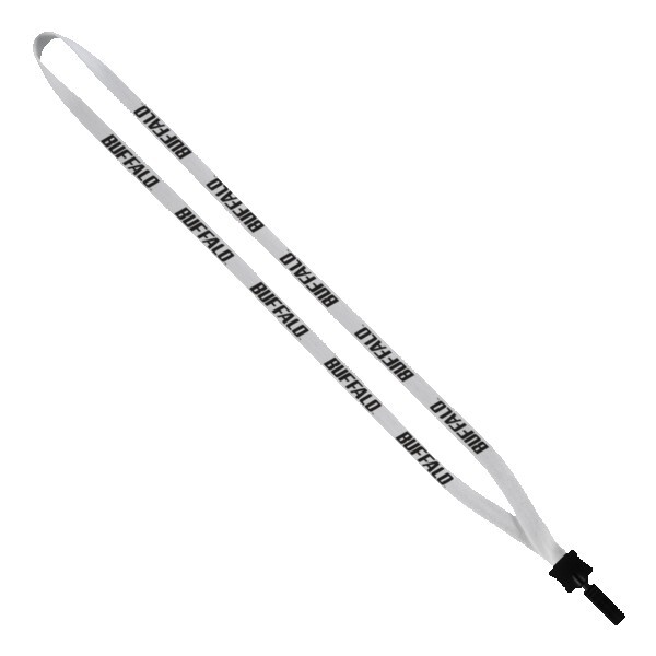 1/2" Cotton Lanyard with Plastic Clamshell & Bulldog Clip 1