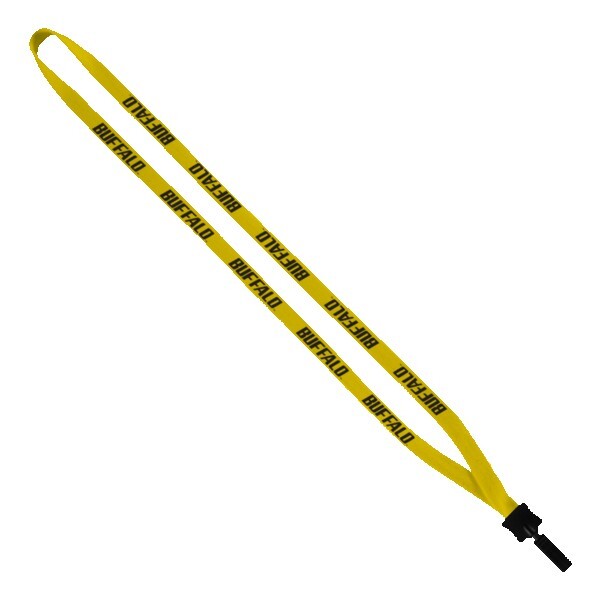 1/2" Cotton Lanyard with Plastic Clamshell & Bulldog Clip 1