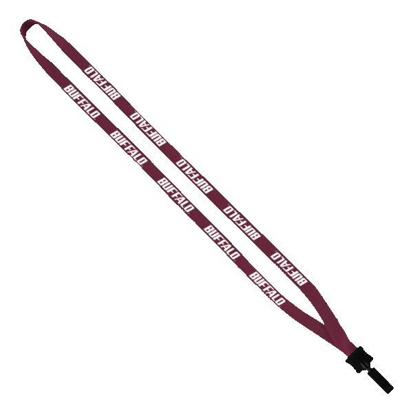 1/2" Cotton Lanyard with Plastic Clamshell & Bulldog Clip 1