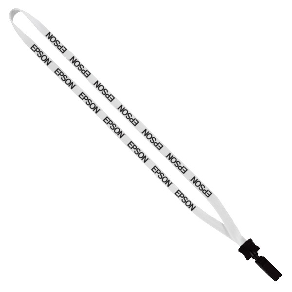 1/2" Cotton Lanyard with Plastic Clamshell & Bulldog Clip 1
