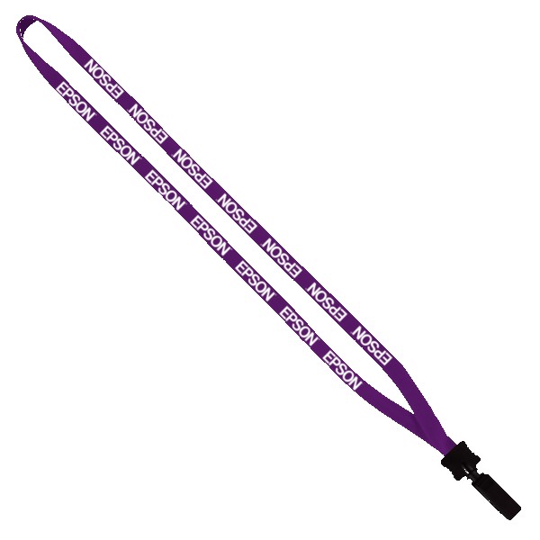 1/2" Cotton Lanyard with Plastic Clamshell & Bulldog Clip 1