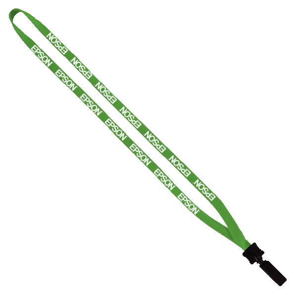 1/2" Cotton Lanyard with Plastic Clamshell & Bulldog Clip 1