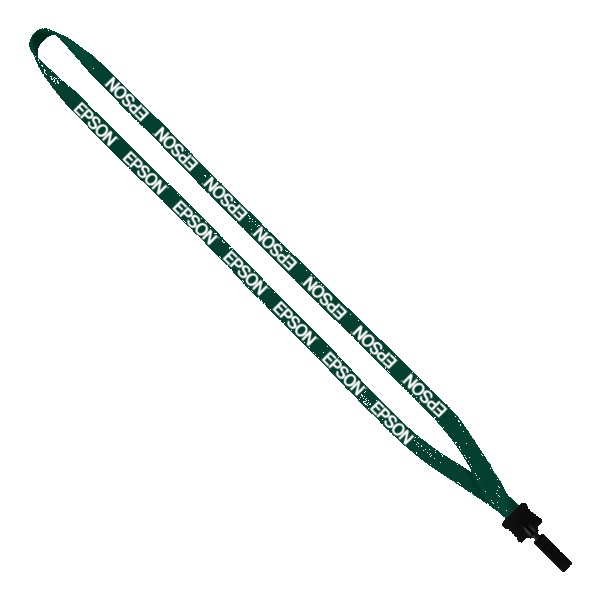 1/2" Cotton Lanyard with Plastic Clamshell & Bulldog Clip 1