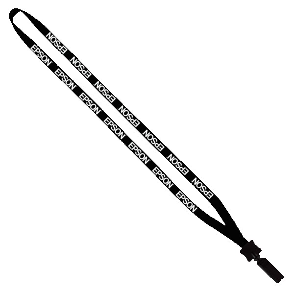 1/2" Cotton Lanyard with Plastic Clamshell & Bulldog Clip 1