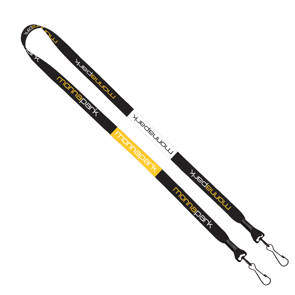 1/2" 2-Ended Dye-Sublimated Lanyard with Metal Crimp and Metal Swivel Snap 1