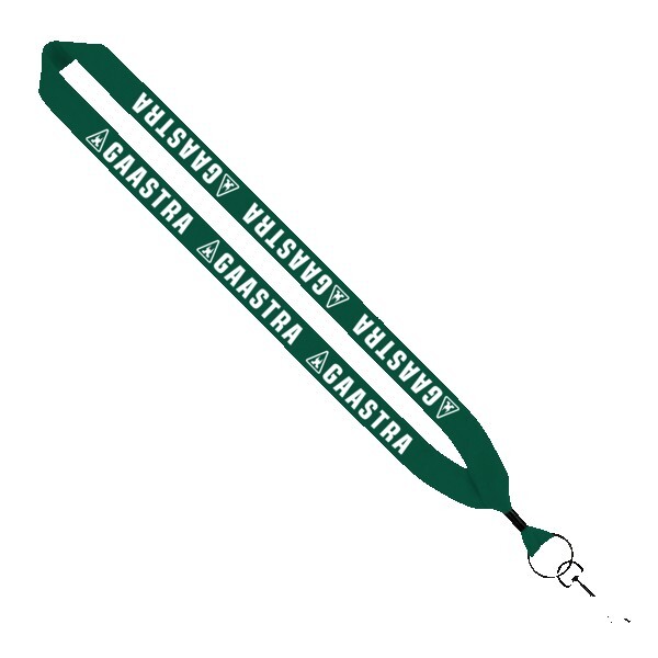 1" Cotton Lanyard with Metal Crimp & Metal Swivel Snap Hook 1