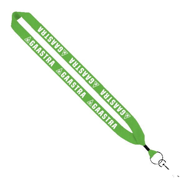 1" Cotton Lanyard with Metal Crimp & Metal Swivel Snap Hook 1