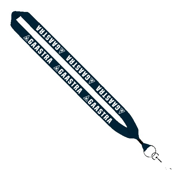 1" Cotton Lanyard with Metal Crimp & Metal Swivel Snap Hook 1