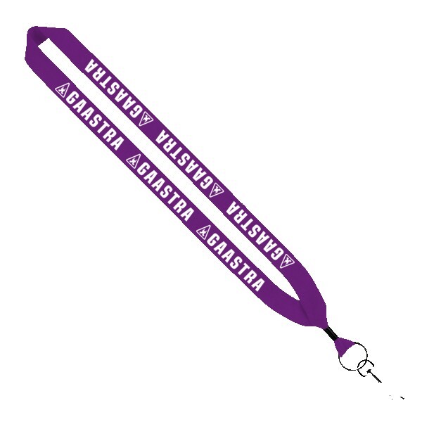 1" Cotton Lanyard with Metal Crimp & Metal Swivel Snap Hook 1