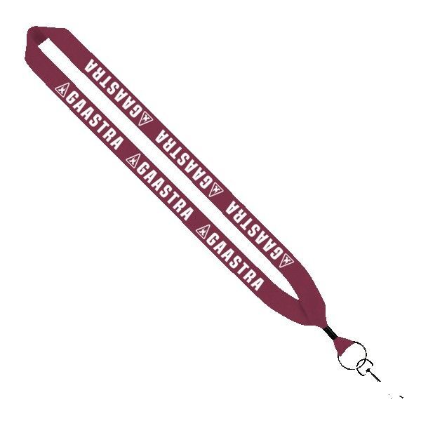 1" Cotton Lanyard with Metal Crimp & Metal Swivel Snap Hook 1