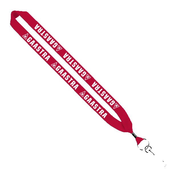 1" Cotton Lanyard with Metal Crimp & Metal Swivel Snap Hook 1