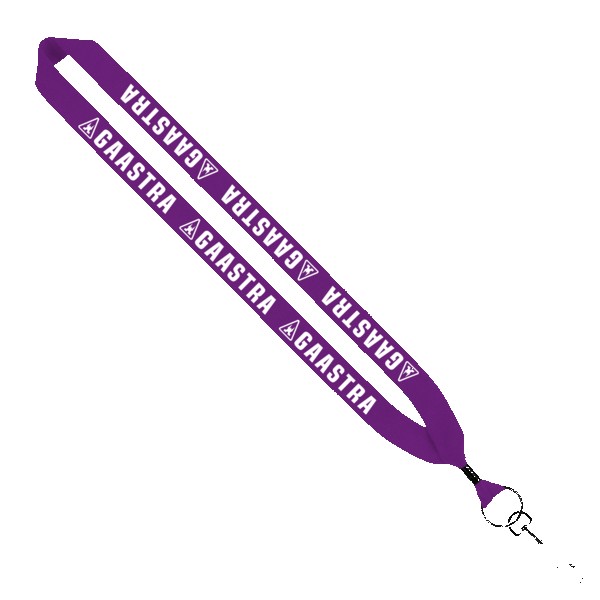 1" Cotton Lanyard with Metal Crimp & Metal Swivel Snap Hook 1