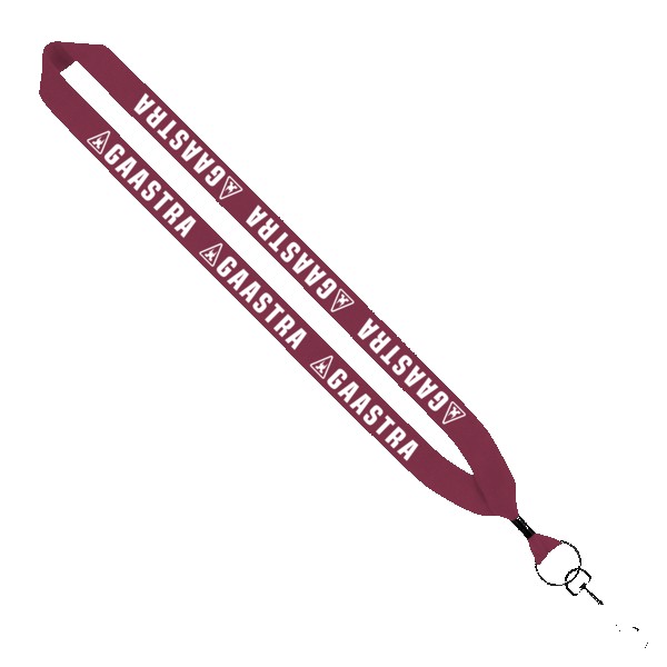 1" Cotton Lanyard with Metal Crimp & Metal Swivel Snap Hook 1