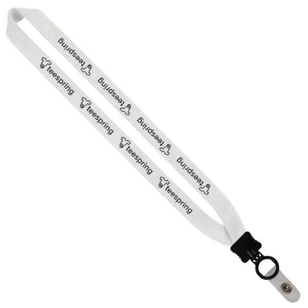 1" Cotton Lanyard with Plastic Clamshell & O-Ring 1