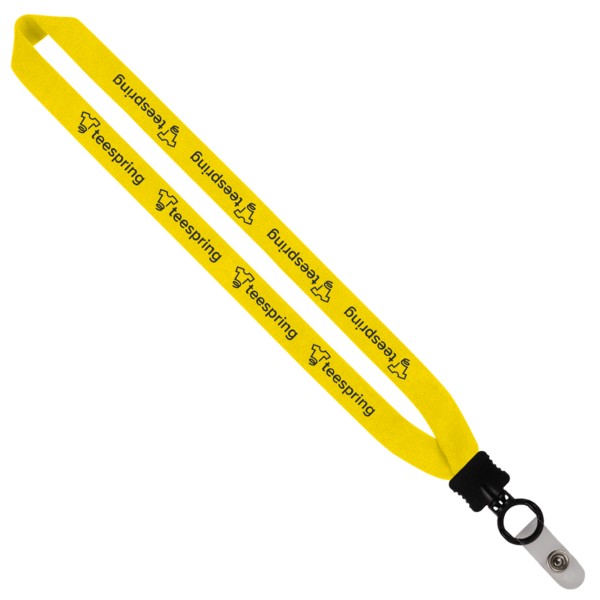 1" Cotton Lanyard with Plastic Clamshell & O-Ring 1