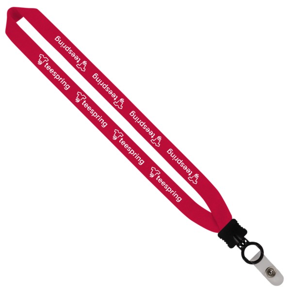 1" Cotton Lanyard with Plastic Clamshell & O-Ring 1