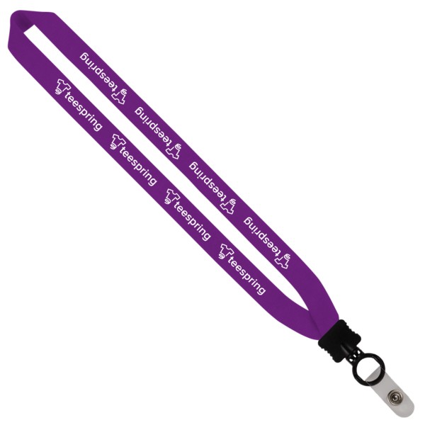 1" Cotton Lanyard with Plastic Clamshell & O-Ring 1