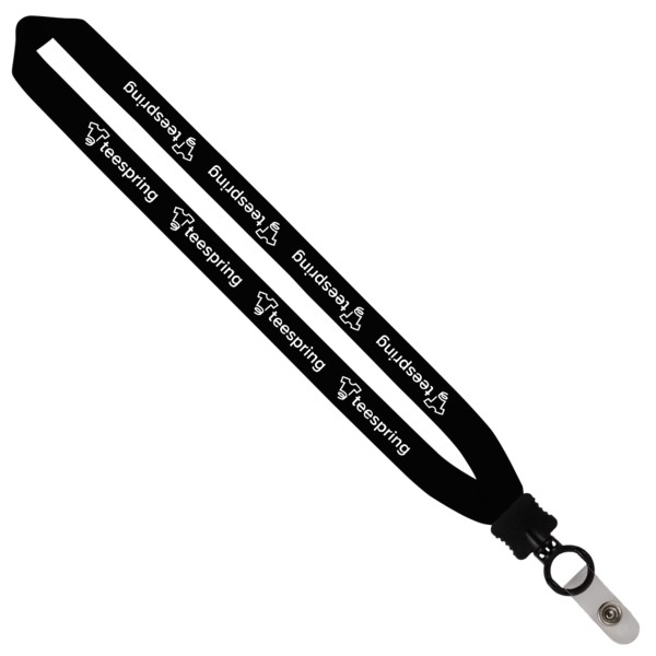 1" Cotton Lanyard with Plastic Clamshell & O-Ring 1