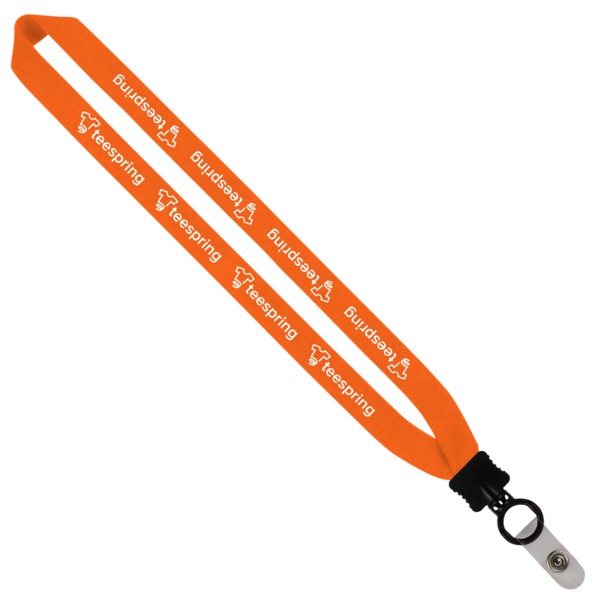1" Cotton Lanyard with Plastic Clamshell & O-Ring 1