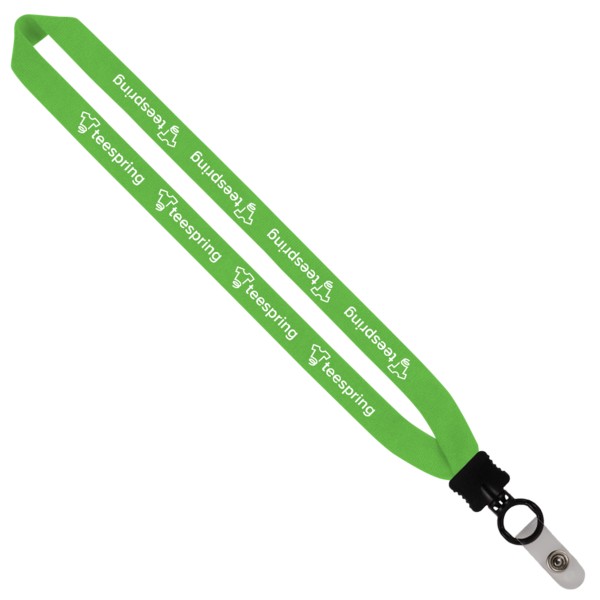 1" Cotton Lanyard with Plastic Clamshell & O-Ring 1