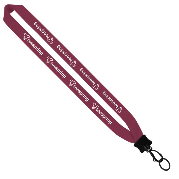 1" Cotton Lanyard with Plastic Clamshell & O-Ring 1
