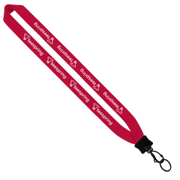 1" Cotton Lanyard with Plastic Clamshell & O-Ring 1