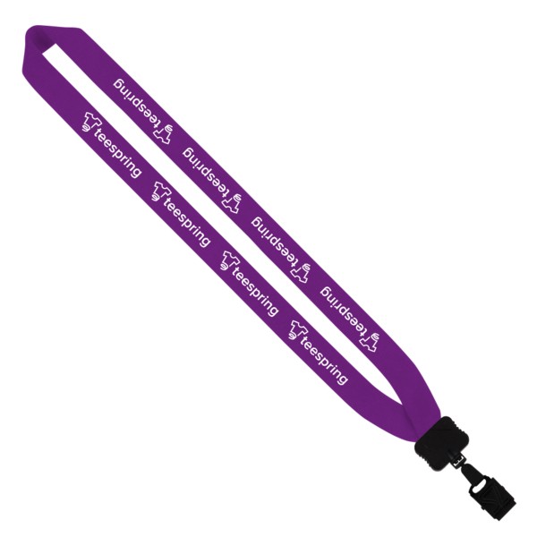 1" Cotton Lanyard with Plastic Clamshell & O-Ring 1
