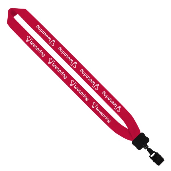 1" Cotton Lanyard with Plastic Clamshell & O-Ring 1