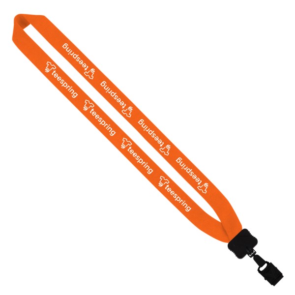 1" Cotton Lanyard with Plastic Clamshell & O-Ring 1