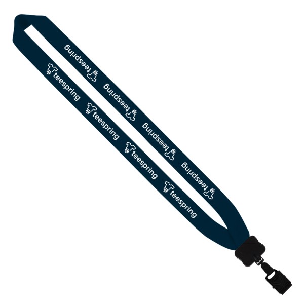 1" Cotton Lanyard with Plastic Clamshell & O-Ring 1