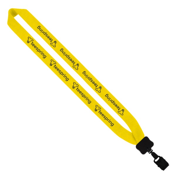 1" Cotton Lanyard with Plastic Clamshell & O-Ring 1
