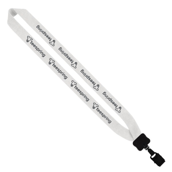 1" Cotton Lanyard with Plastic Clamshell & O-Ring 1