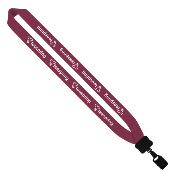 1" Cotton Lanyard with Plastic Clamshell & O-Ring 1
