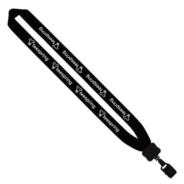 1" Cotton Lanyard with Plastic Clamshell & O-Ring 1