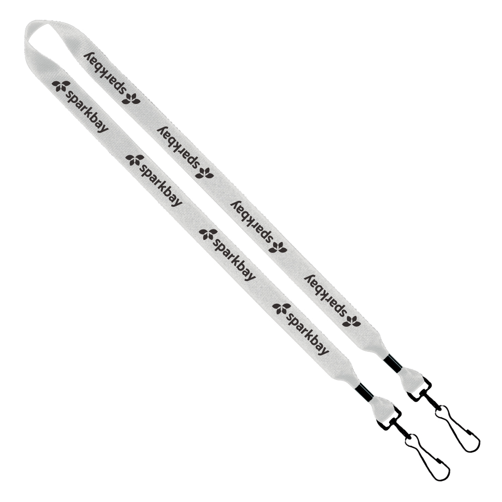 3/4" 2-Ended Polyester Lanyard with Metal Crimp & Metal Swivel Snap Hook 1