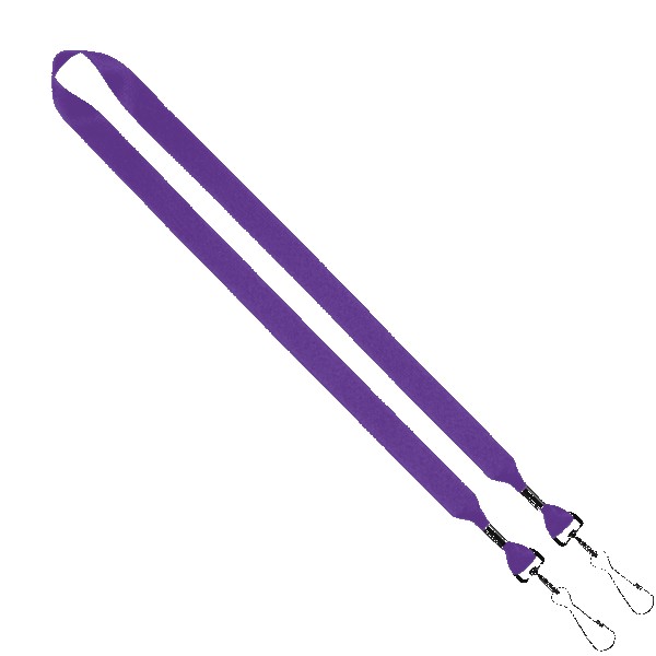 3/4" 2-Ended Polyester Lanyard with Metal Crimp & Metal Swivel Snap Hook 1
