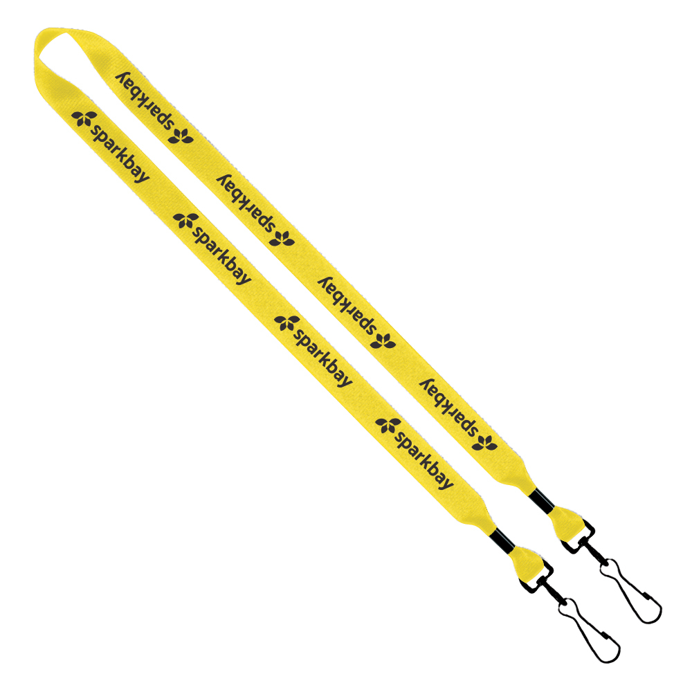 3/4" 2-Ended Polyester Lanyard with Metal Crimp & Metal Swivel Snap Hook 1