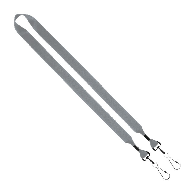 3/4" 2-Ended Polyester Lanyard with Metal Crimp & Metal Swivel Snap Hook 1