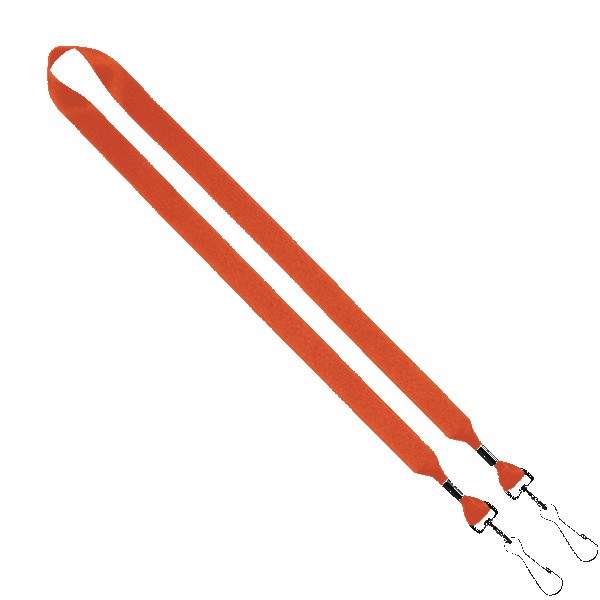 3/4" 2-Ended Polyester Lanyard with Metal Crimp & Metal Swivel Snap Hook 1