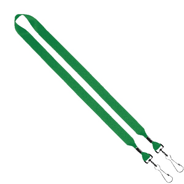 3/4" 2-Ended Polyester Lanyard with Metal Crimp & Metal Swivel Snap Hook 1