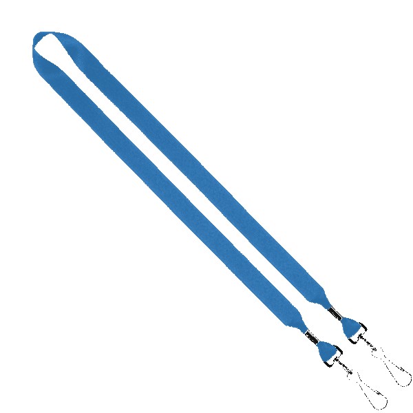 3/4" 2-Ended Polyester Lanyard with Metal Crimp & Metal Swivel Snap Hook 1