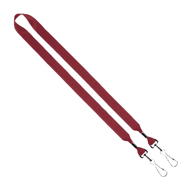 3/4" 2-Ended Polyester Lanyard with Metal Crimp & Metal Swivel Snap Hook 1