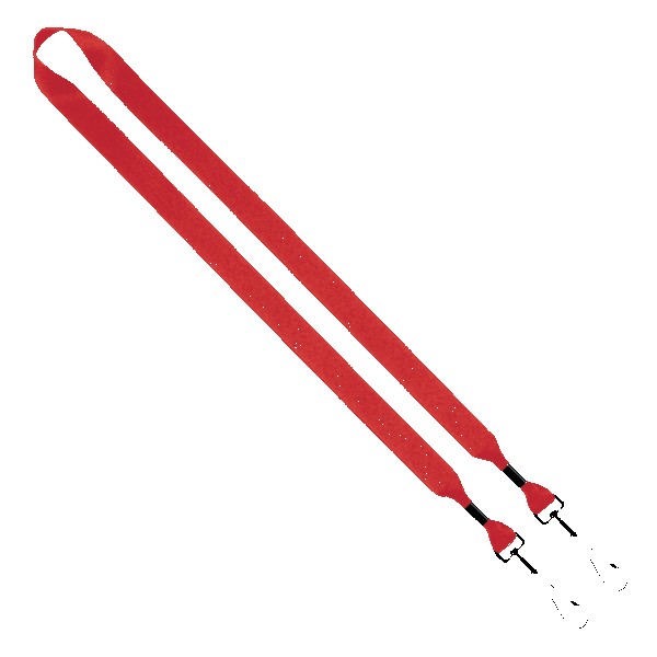 3/4" 2-Ended Polyester Lanyard with Metal Crimp & Metal Swivel Snap Hook 1
