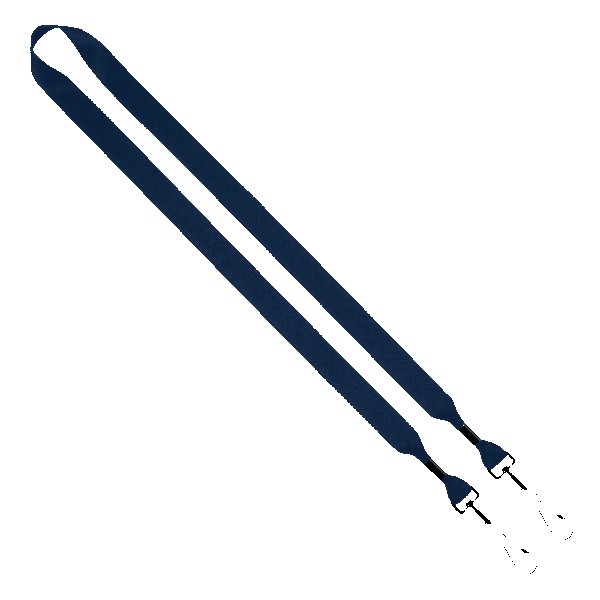 3/4" 2-Ended Polyester Lanyard with Metal Crimp & Metal Swivel Snap Hook 1