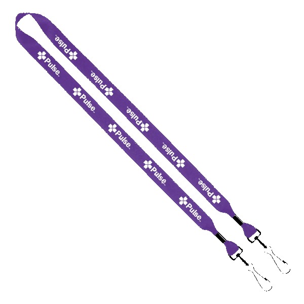 3/4" 2-Ended Polyester Lanyard with Metal Crimp & Metal Swivel Snap Hook 1