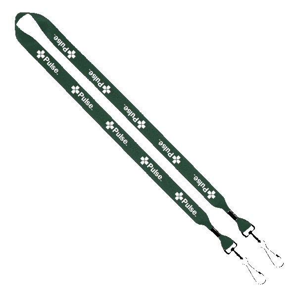 3/4" 2-Ended Polyester Lanyard with Metal Crimp & Metal Swivel Snap Hook 1