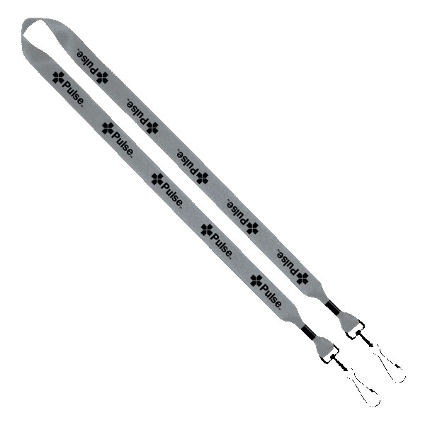 3/4" 2-Ended Polyester Lanyard with Metal Crimp & Metal Swivel Snap Hook 1