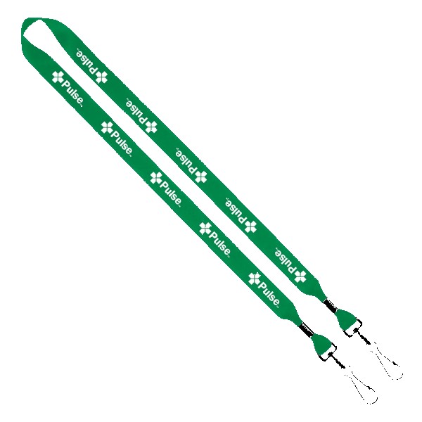 3/4" 2-Ended Polyester Lanyard with Metal Crimp & Metal Swivel Snap Hook 1
