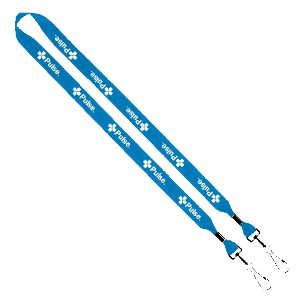 3/4" 2-Ended Polyester Lanyard with Metal Crimp & Metal Swivel Snap Hook 1