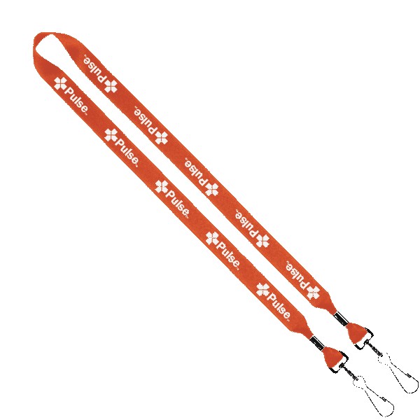 3/4" 2-Ended Polyester Lanyard with Metal Crimp & Metal Swivel Snap Hook 1